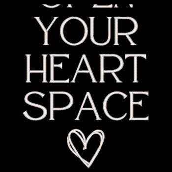 Open your heart space Embroidered Black hoodie - Unisex Sponge Fleece Pullover Hoodie Design